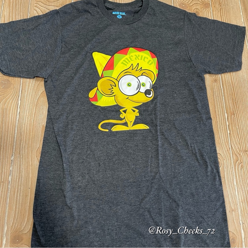 Dark Gray Cartoon Mouse Tee by